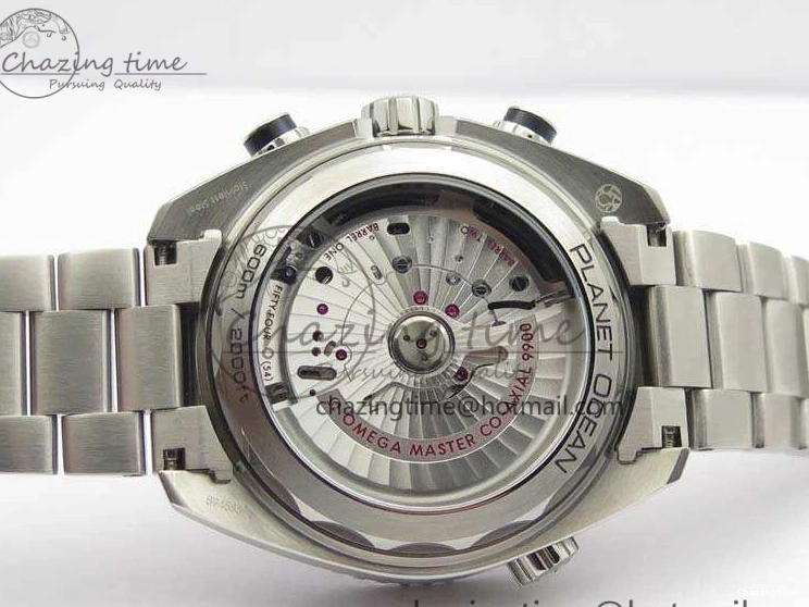 0511 Planet Ocean Master Chrono SS OM 1:1 Best Edition Black Dial On SS Bracelet A9900 V Fashionable 8113